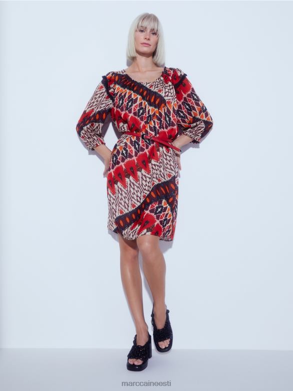 Marc Cain Riietus trükitud viskoosist minikleit J8DT65 sügav punane