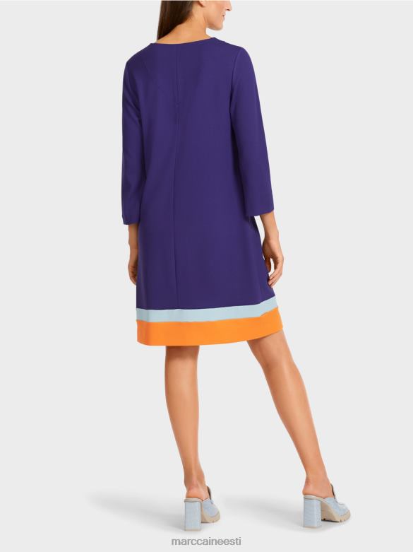 Marc Cain Riietus värviblokeeritud alläärega kleit J8DT140 kuninglik lilla
