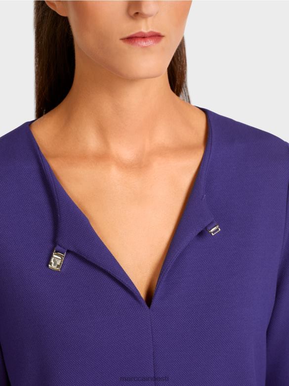 Marc Cain Riietus värviblokeeritud alläärega kleit J8DT140 kuninglik lilla