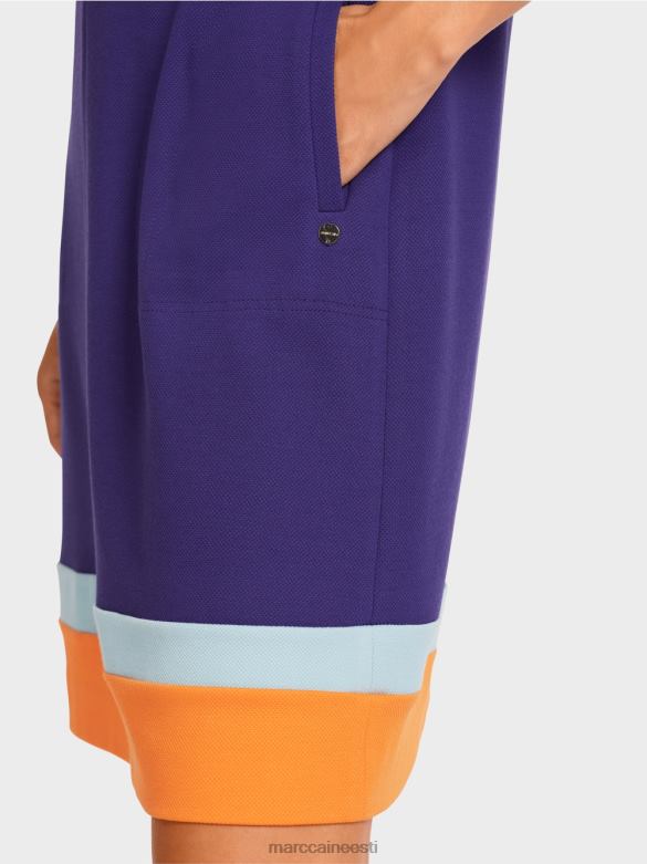 Marc Cain Riietus värviblokeeritud alläärega kleit J8DT140 kuninglik lilla