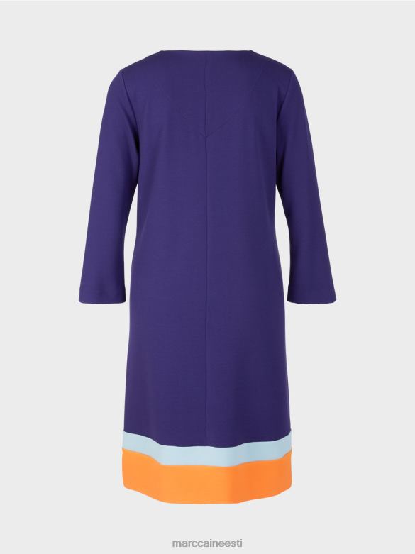 Marc Cain Riietus värviblokeeritud alläärega kleit J8DT140 kuninglik lilla