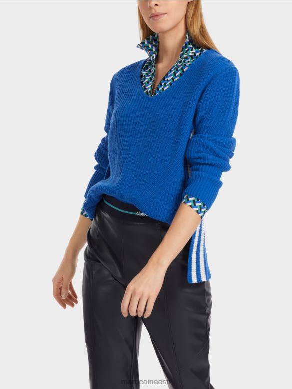 Marc Cain Riietus Saksamaal kootud villane kampsun J8DT1059 särav kuninglik sinine