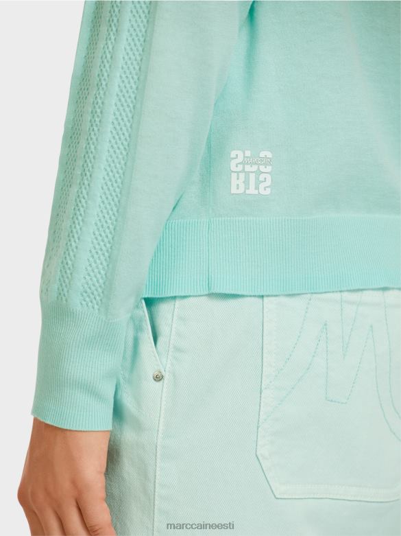 Marc Cain Riietus elegantne peene kootud v-kaelusega kampsun J8DT1170 pehme katuseaken