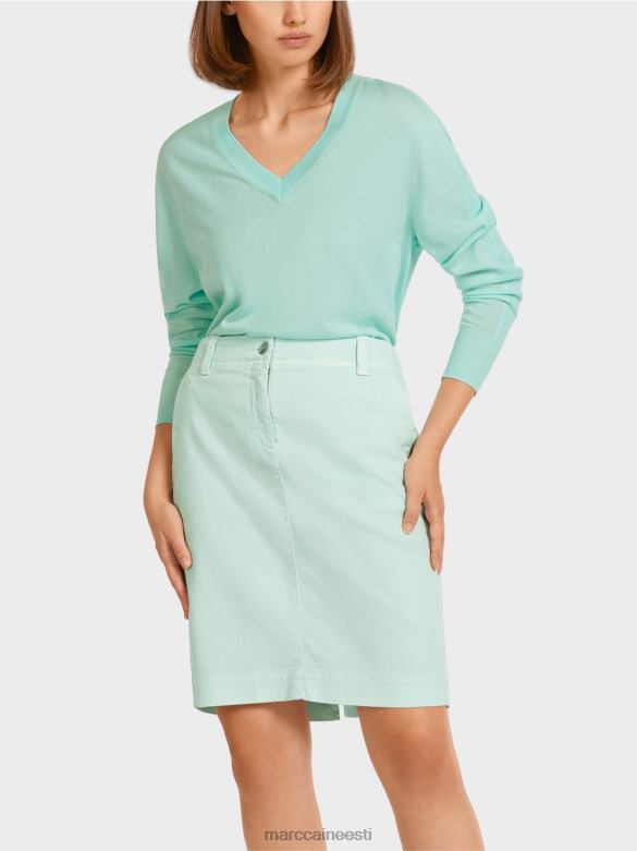 Marc Cain Riietus elegantne peene kootud v-kaelusega kampsun J8DT1170 pehme katuseaken