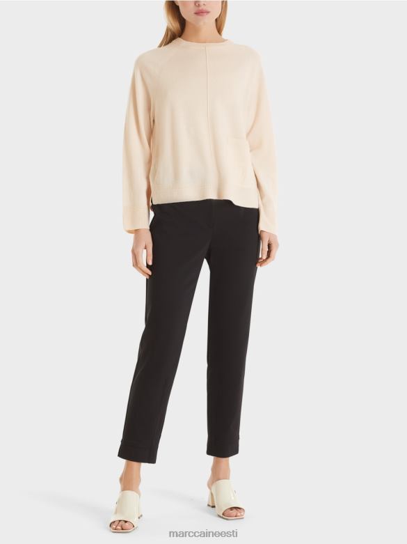 Marc Cain Riietus elegantne villane ja kašmiir kampsun J8DT1196 kreem