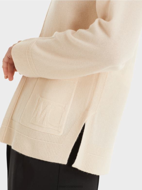 Marc Cain Riietus elegantne villane ja kašmiir kampsun J8DT1196 kreem