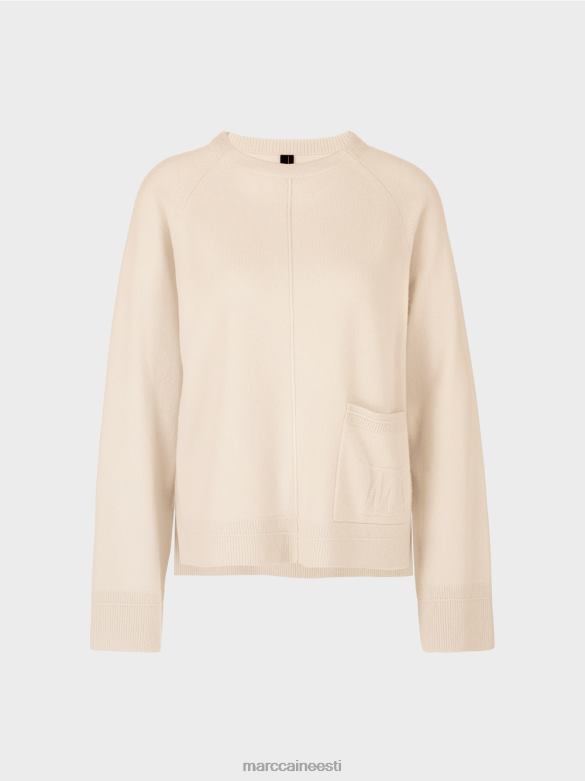 Marc Cain Riietus elegantne villane ja kašmiir kampsun J8DT1196 kreem