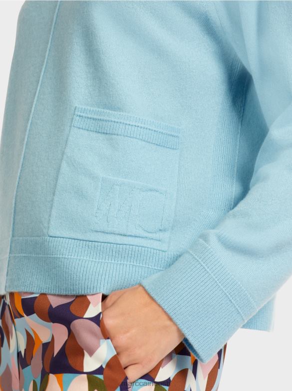 Marc Cain Riietus elegantne villane ja kašmiir kampsun J8DT1206 atmosfääri sinine