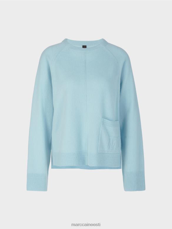 Marc Cain Riietus elegantne villane ja kašmiir kampsun J8DT1206 atmosfääri sinine