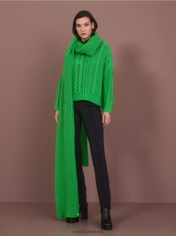 Marc Cain Riietus kaabliga kootud kampsun, kootud Saksamaal J8DT1039 tume õunaroheline