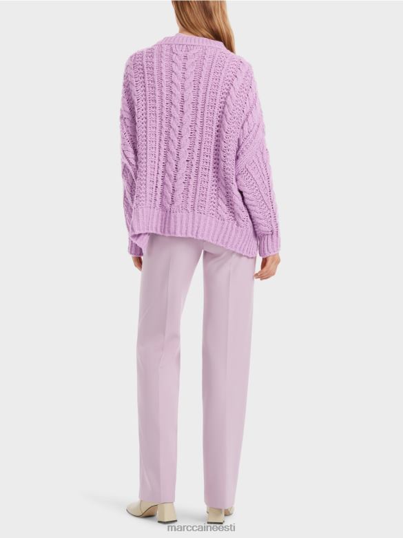 Marc Cain Riietus kaabliga kootud kampsun, kootud Saksamaal J8DT1041 särav lavendel