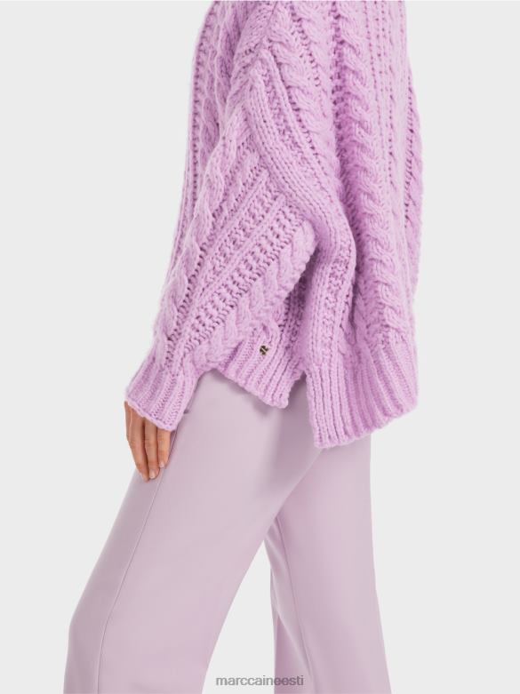 Marc Cain Riietus kaabliga kootud kampsun, kootud Saksamaal J8DT1041 särav lavendel