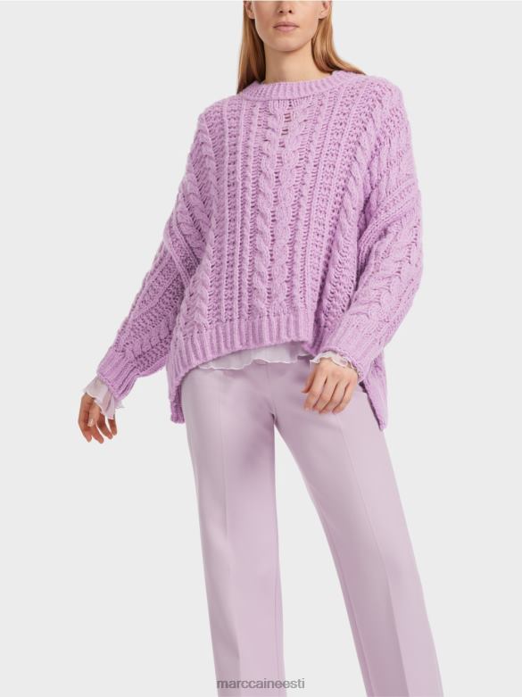 Marc Cain Riietus kaabliga kootud kampsun, kootud Saksamaal J8DT1041 särav lavendel