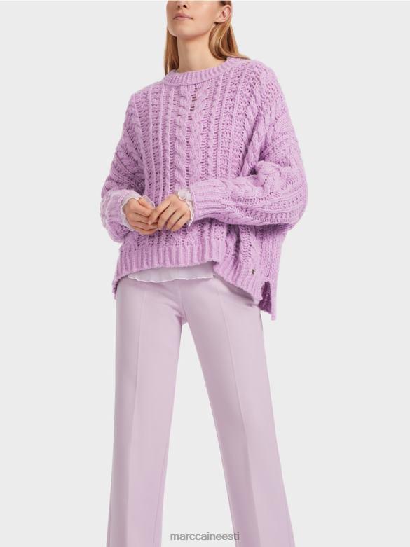 Marc Cain Riietus kaabliga kootud kampsun, kootud Saksamaal J8DT1041 särav lavendel