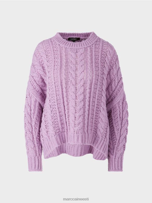 Marc Cain Riietus kaabliga kootud kampsun, kootud Saksamaal J8DT1041 särav lavendel