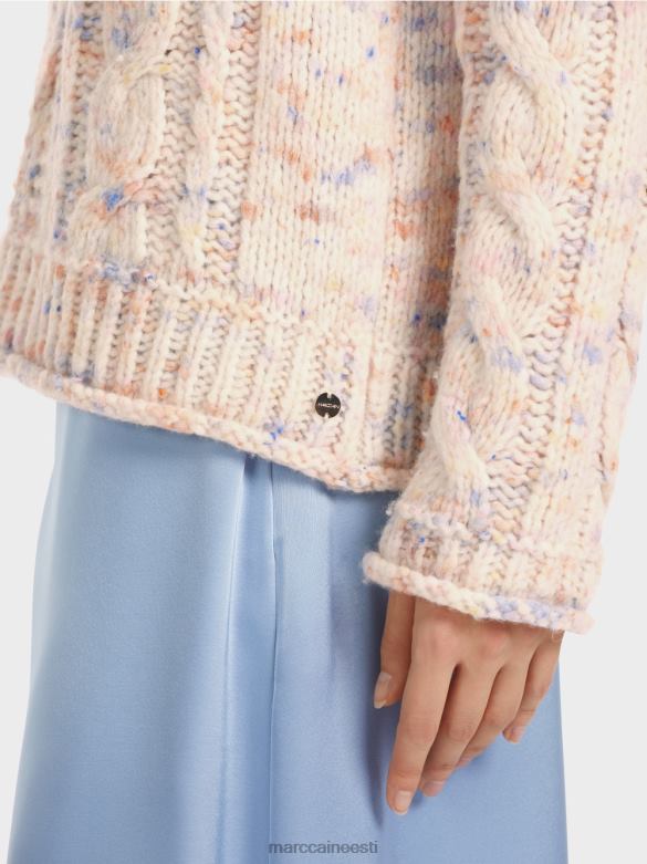 Marc Cain Riietus kaabliga kootud kampsun, kootud Saksamaal J8DT1082 tume kreem