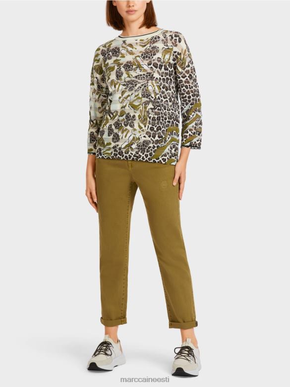 Marc Cain Riietus kampsun "kootud Saksamaal" J8DT1172 kollane oliiv