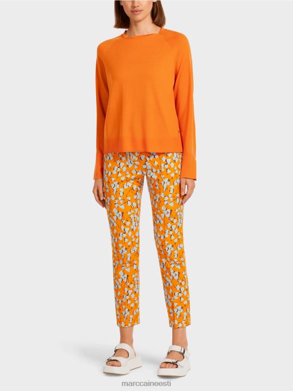 Marc Cain Riietus koo kontrastse varrukalõhikuga kampsun J8DT1209 selge oranž