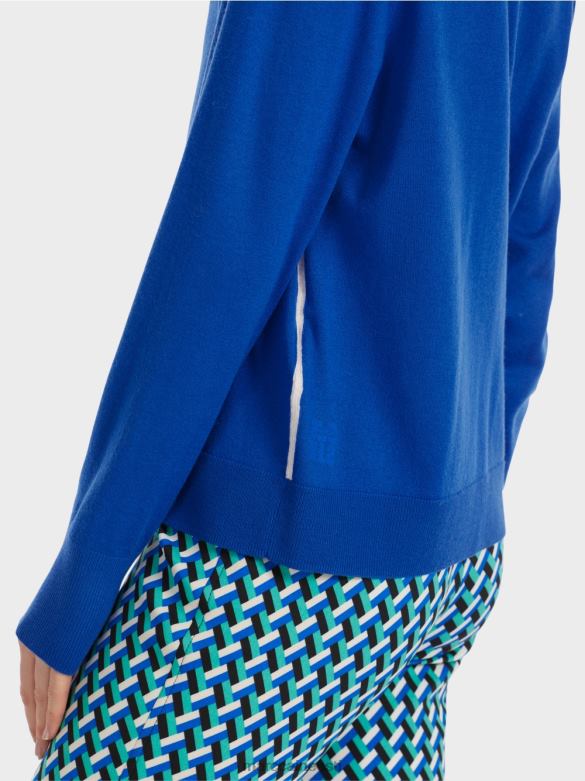 Marc Cain Riietus \"koos ümber mõtlema\" kootud kampsun J8DT1058 särav kuninglik sinine