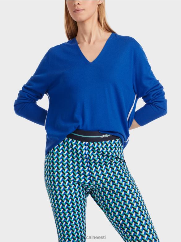 Marc Cain Riietus \"koos ümber mõtlema\" kootud kampsun J8DT1058 särav kuninglik sinine