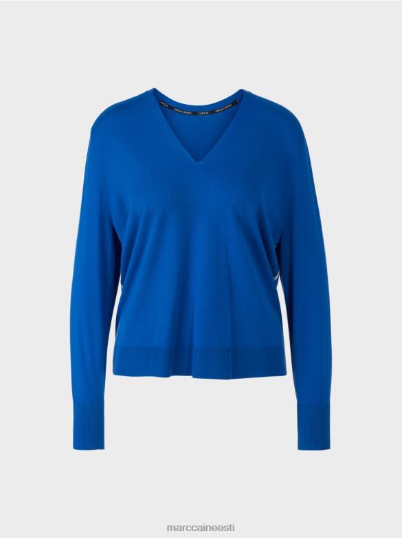 Marc Cain Riietus \"koos ümber mõtlema\" kootud kampsun J8DT1058 särav kuninglik sinine