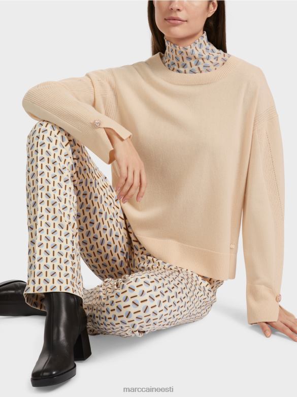 Marc Cain Riietus \"koos ümber mõtlema\" kootud kampsun J8DT1084 tume kreem