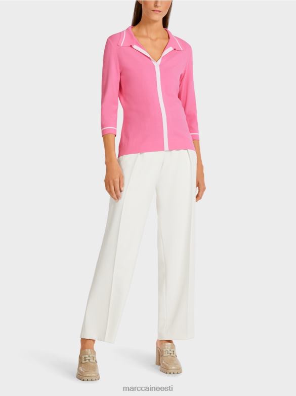 Marc Cain Riietus \"koos ümber mõtlema\" kootud polosärk J8DT1168 särav roosa