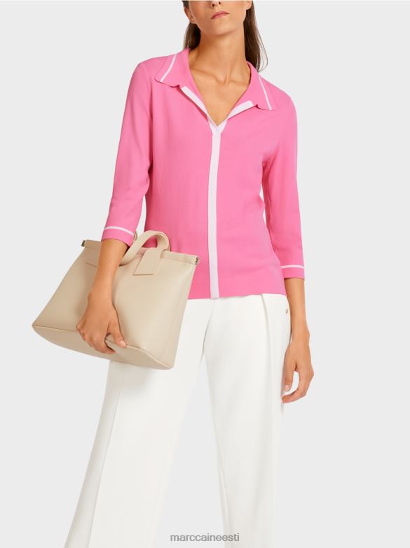 Marc Cain Riietus \"koos ümber mõtlema\" kootud polosärk J8DT1168 särav roosa