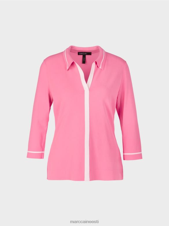Marc Cain Riietus \"koos ümber mõtlema\" kootud polosärk J8DT1168 särav roosa