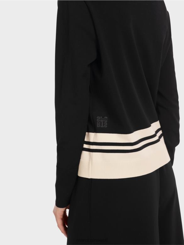 Marc Cain Riietus \"koos ümber mõtlema\" villane kampsun J8DT1052 must ja valge