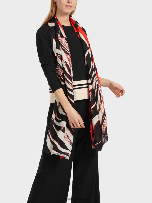 Marc Cain Riietus \"koos ümber mõtlema\" villane kampsun J8DT1052 must ja valge