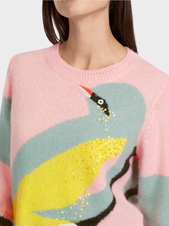 Marc Cain Riietus \"koos ümbermõtlema\" boucle kampsun J8DT1119 pehme puuderroosa