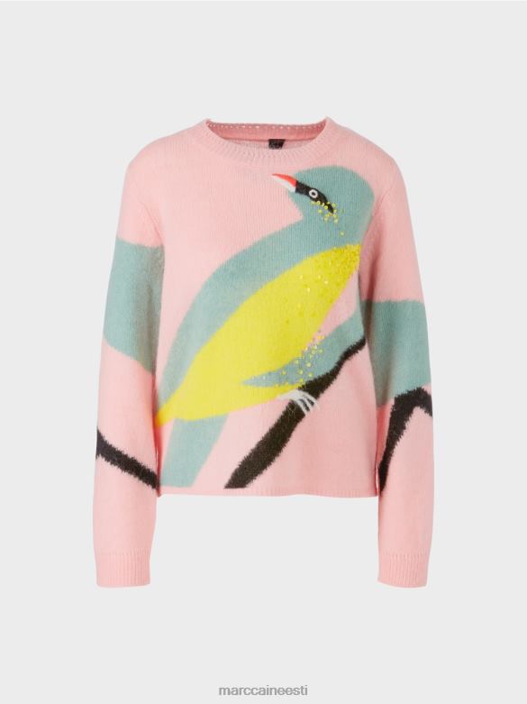 Marc Cain Riietus \"koos ümbermõtlema\" boucle kampsun J8DT1119 pehme puuderroosa