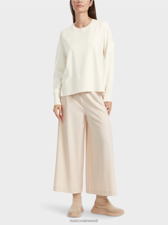 Marc Cain Riietus kootud sviiter taskuga varrukal J8DT1105 määrdunudvalge