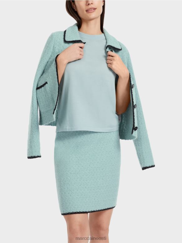 Marc Cain Riietus lühikeste varrukatega \"rethink together\" kampsun J8DT1113 tume taevasinine