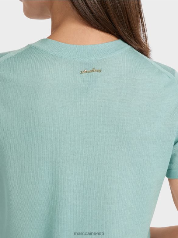 Marc Cain Riietus lühikeste varrukatega \"rethink together\" kampsun J8DT1113 tume taevasinine