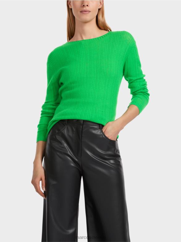 Marc Cain Riietus ümara kaelusega \"rethink together\" kampsun J8DT1038 tume õunaroheline