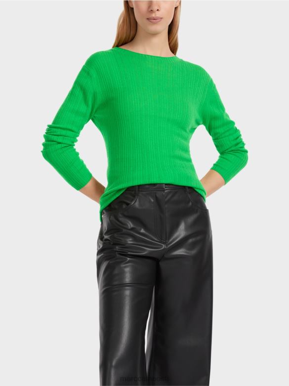 Marc Cain Riietus ümara kaelusega \"rethink together\" kampsun J8DT1038 tume õunaroheline