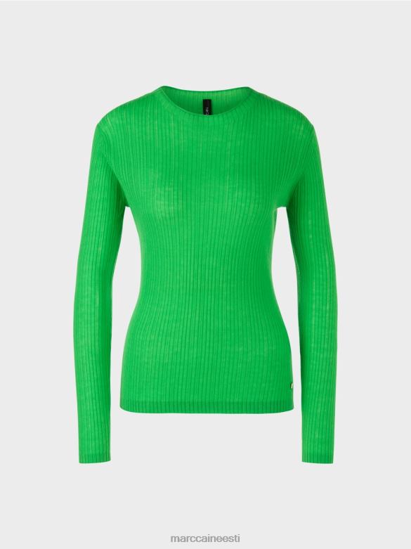 Marc Cain Riietus ümara kaelusega \"rethink together\" kampsun J8DT1038 tume õunaroheline