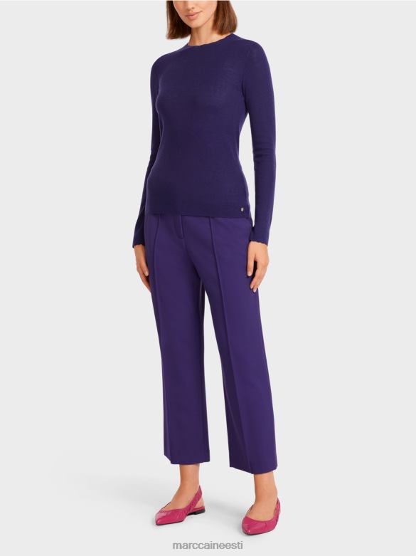 Marc Cain Riietus mustridetailidega villane kampsun J8DT1214 kuninglik lilla