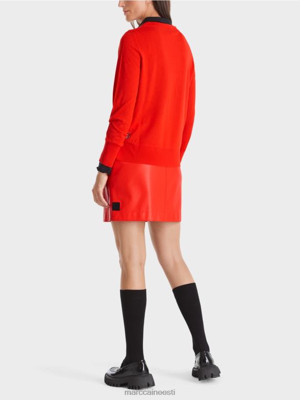 Marc Cain Riietus peenelt kootud \"koos ümbermõtlemise\" kampsun J8DT1056 campari