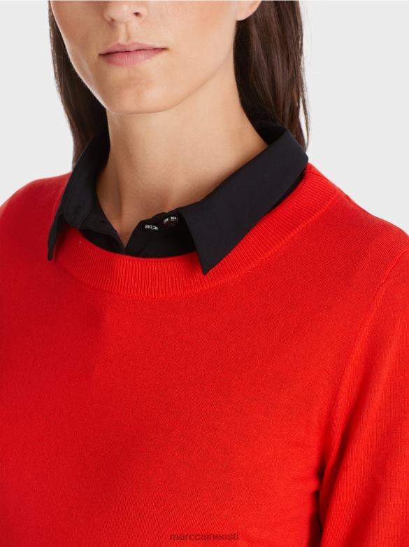 Marc Cain Riietus peenelt kootud \"koos ümbermõtlemise\" kampsun J8DT1056 campari