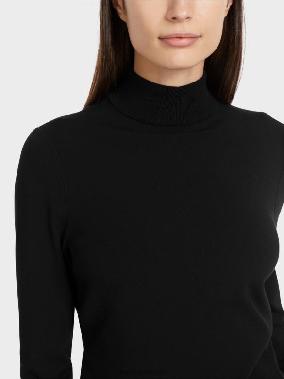 Marc Cain Riietus peenelt kootud \"koos ümbermõtlemise\" kampsun J8DT1077 must