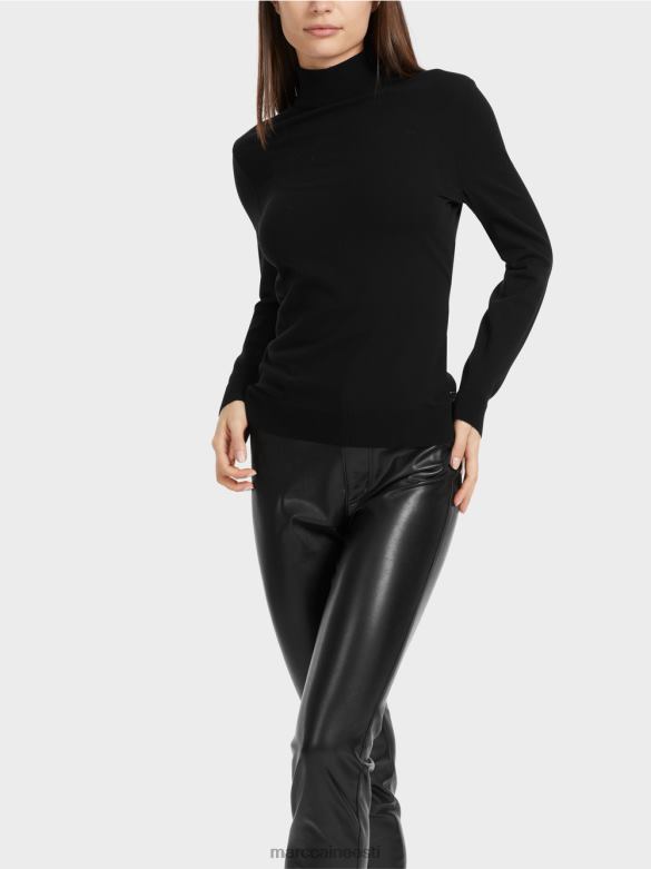 Marc Cain Riietus peenelt kootud \"koos ümbermõtlemise\" kampsun J8DT1077 must