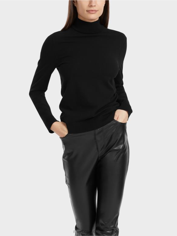 Marc Cain Riietus peenelt kootud \"koos ümbermõtlemise\" kampsun J8DT1077 must