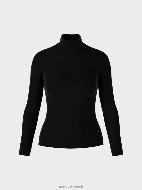 Marc Cain Riietus peenelt kootud \"koos ümbermõtlemise\" kampsun J8DT1077 must