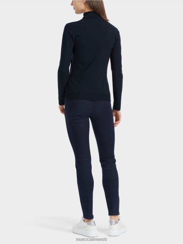 Marc Cain Riietus peenelt kootud \"koos ümbermõtlemise\" kampsun J8DT1079 kesköösinine