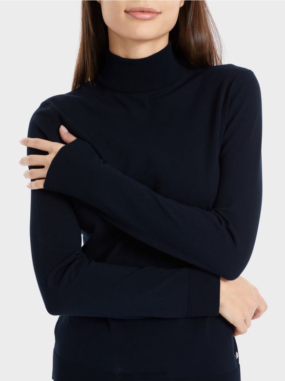 Marc Cain Riietus peenelt kootud \"koos ümbermõtlemise\" kampsun J8DT1079 kesköösinine