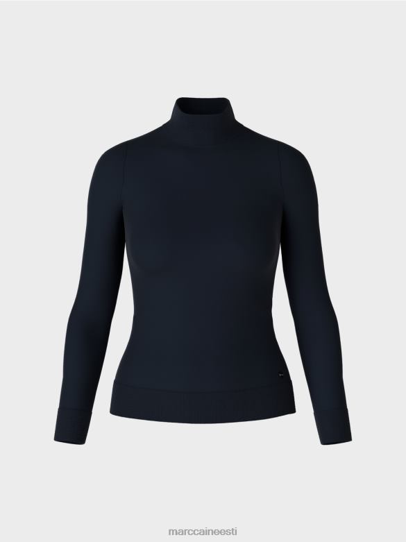 Marc Cain Riietus peenelt kootud \"koos ümbermõtlemise\" kampsun J8DT1079 kesköösinine