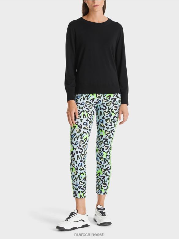 Marc Cain Riietus peenelt kootud "koos ümbermõtlemise" kampsun J8DT1109 must